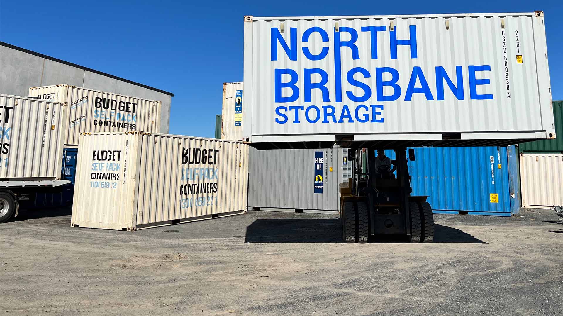 North brisbane storage container being moved by forklift