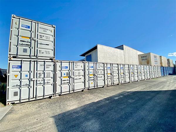 a row of easy access storage containers