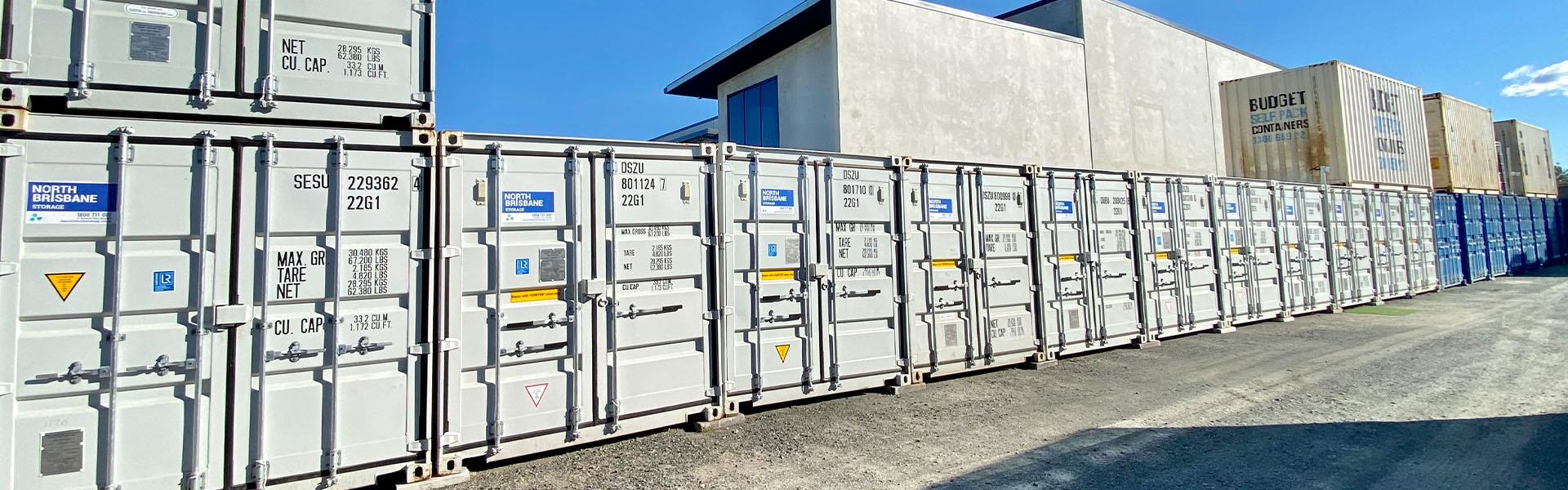 a row of easy access storage containers at north brisbane storage