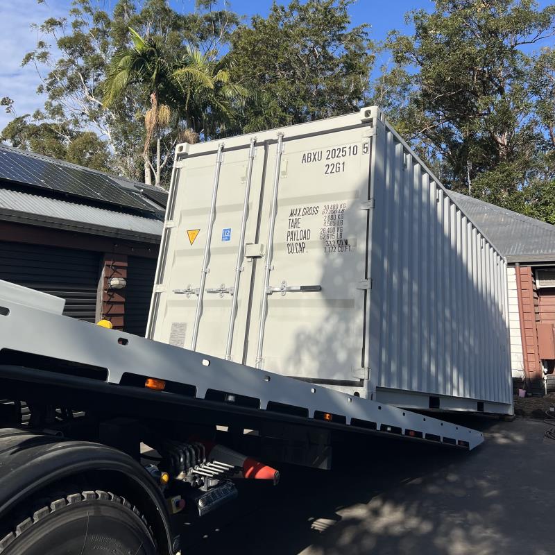 offsite storage container being kept on private property
